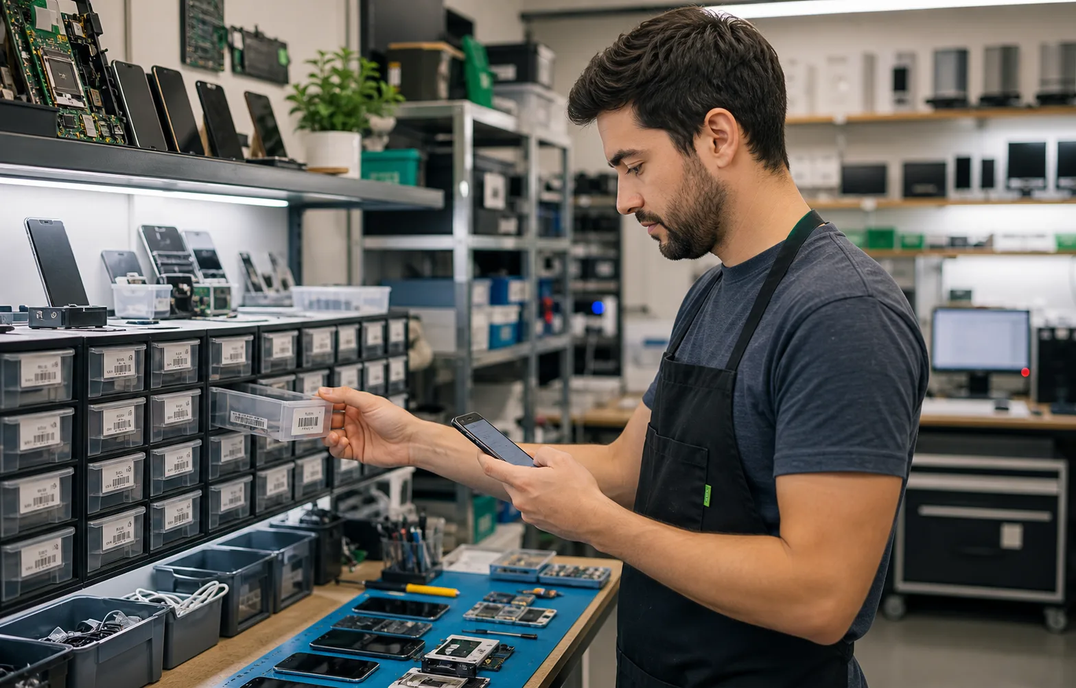 Electronics repair inventory app inventory workflow